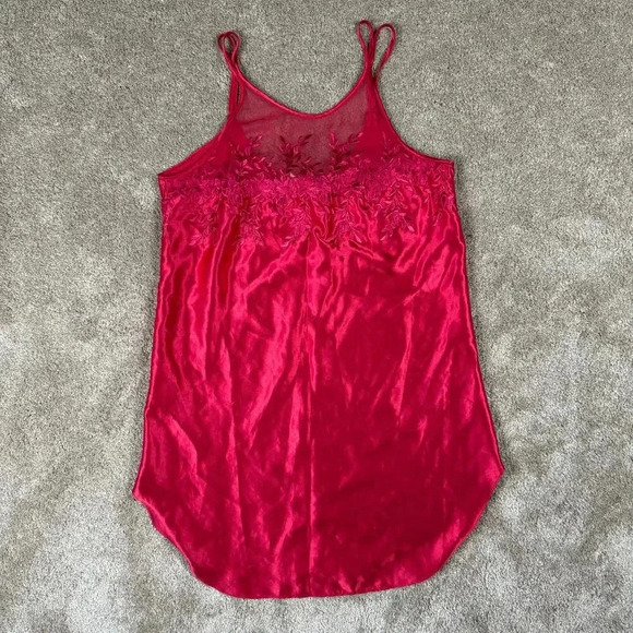 Vintage Dentelle Satin Nightgown Small Slip‎ off sleepwear Sexy Lingerie Chemise - Picture 1 of 8
